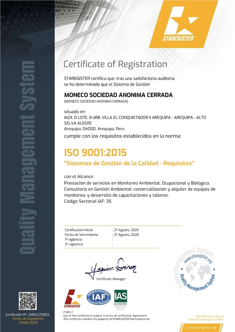 CERTIFICACIÓN ISO 9001 MONECO